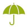 picto parapluie vert illustration amélioration propriétés barrières (extrusion multi-nanocouche)